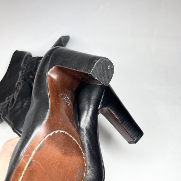 Market 22 Palmer Black Leather Heeled Ankle Boots Genuine Leather Size 39 / 8 - Picture 10 of 14